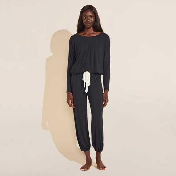 EBERJEY Gisele Jersey Knit Slouchy Pajamas in Graphite/ Ivory Size Small - Picture 13 of 13